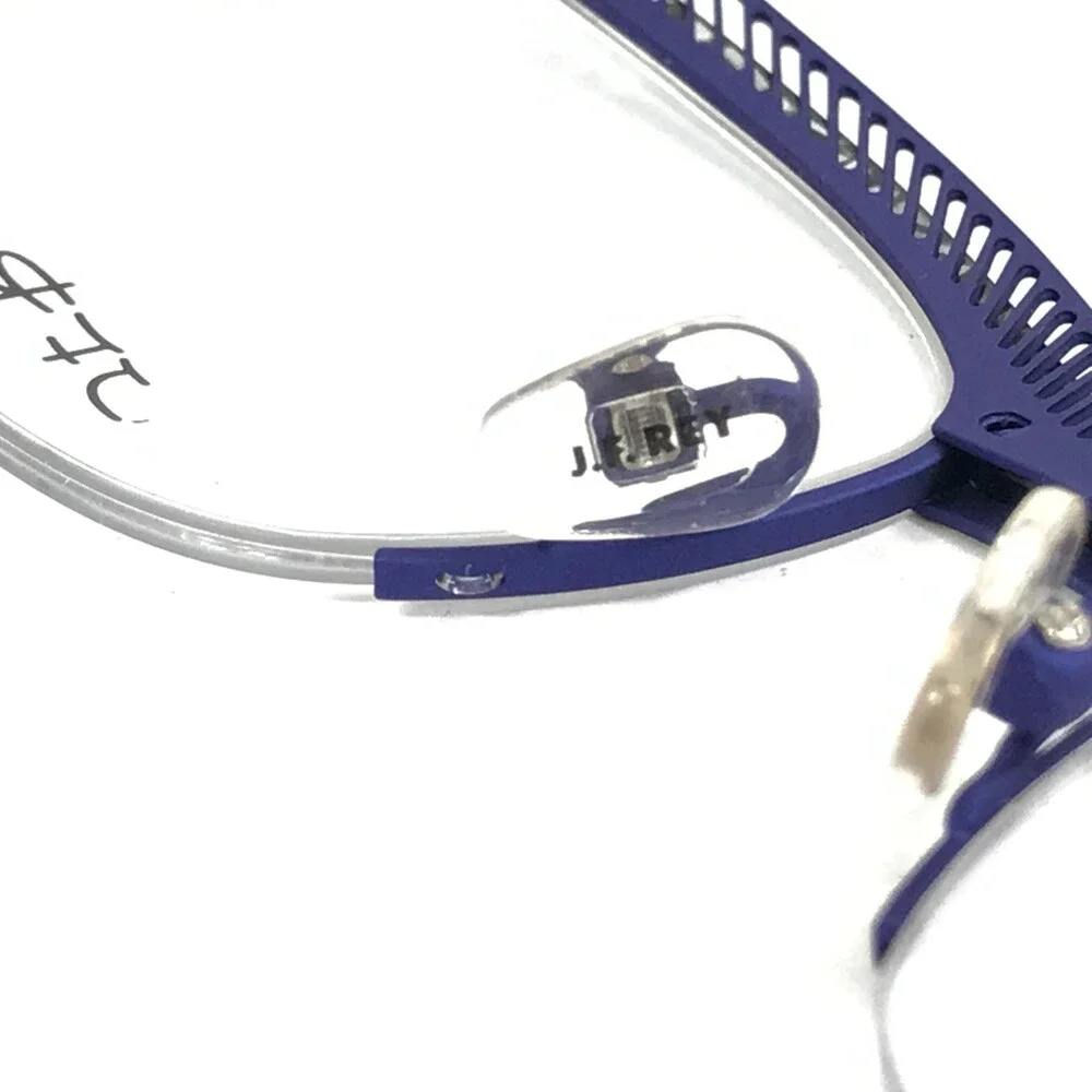 J.F. Rey Eyeglasses Frames JF2574 2200 Blue Gray Demi Cat Eye Half Rim 54-17-136